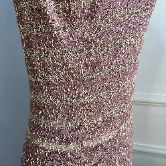 Laura Yang 70s Vintage Mod Swing Dress Purple Knit Eyelet Women's Size Medium - Picture 10 of 14